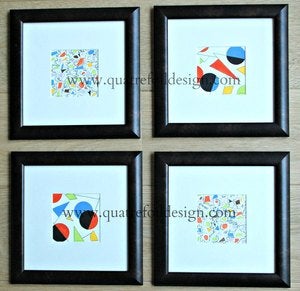 Image of Original art - abstract watercolor and pencil  - set of four