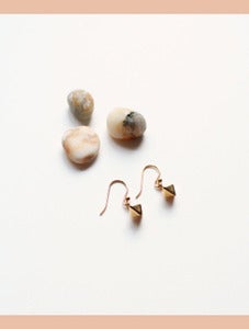 Image of Gold Brass Diamond Box Earings by Madrona 