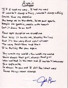Image of Signed copy of handwritten lyrics