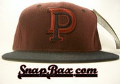 Image of Vintage Deadstock Detroit Pistons Burgundy Navy New Era Tones Snapback Hat Cap