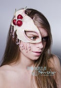 Image of "Maraschino" Cherries Cream Half Mask Fascinator Pop Surreal Headdress