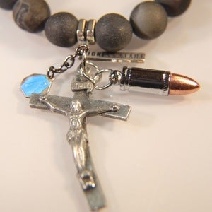 Image of Dodging A Bullet - Black Druzy Geode Agate