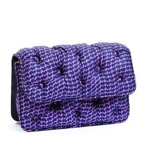 Image of Designer Vintage Silk Scarves Handbag - Red/Blue
