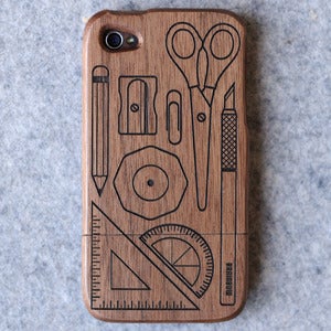 Image of Wooden iPhone Case - Stationary