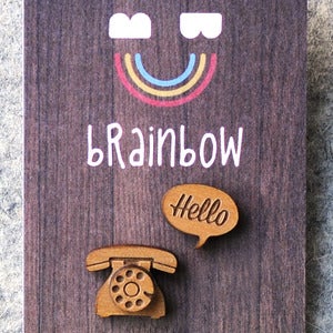Image of Wooden Phone Earrings