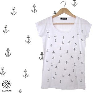 Image of T-shirt femme semis pattern ancre by Dadawan