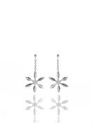 Image of Silver Snow Feather Drop Earrings