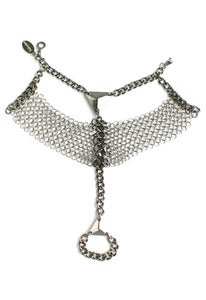 Image of Pewter cross cut-out crystal handcuff + colors