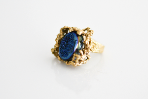 Image of Coral Druzy Ring