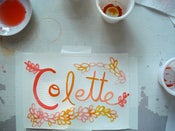 Image of hand lettered baby names • girl example