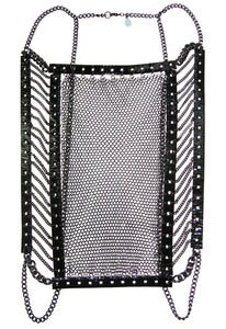 Image of Patent leather eyelet and chainmaille corset