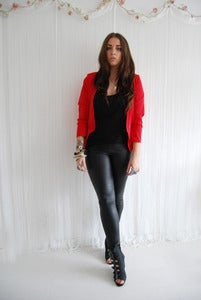 Image of Red 80's polka dot blouse