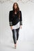Image of Black embellished asymmetric jacket