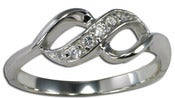 Image of  Infinity Cz Sterling Silver Ring , Promise,Forever, Together, Anniversay, Purity , Wedding Ring