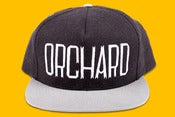 Image of Orchard Brand Black/Ash Flannel & Canvas Sherman Text Snapback 