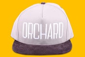 Image of Orchard Brand Smoke/Charcoal Brushed Twill Sherman Text Snapback 