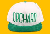 Image of Orchard Brand Natural/Kelly Brushed Twill Sherman Text Snapback 