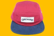 Image of Orchard Brand Wine/Navy Flannel & Canvas Text Logo 5 Panel 