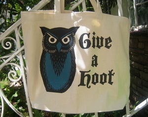 Image of GIVE A HOOT SHOPPING TOTE