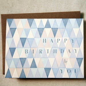 Image of Triangles Happy Birthday note