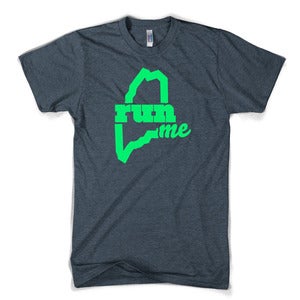 Image of RunME T-shirt (Heather Black/Lime Green)