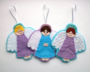 Image of DIY Felt Angel Ornaments - PDF Sewing Pattern