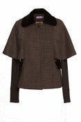 Image of Miss Patina "Sherlock Holmes" Style London Girl Sleeve Cape (Brown)