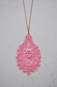 Image of Lace Medallion Necklace - Pink, Yellow, Orange or Blue
