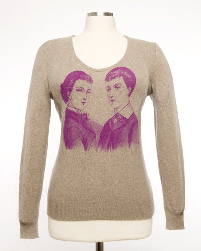 Image of Dandies Womens Cashmere Sweater - Heather Brown