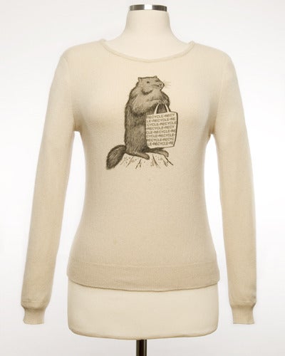 Image of "Mr. Chuck" Womens Cashmere Sweater - Cream
