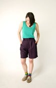Image of LIVIA ARENA Cuffed Linen Short - Navy [WAS $220 - Now $130]