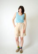 Image of LIVIA ARENA Cuffed Linen Short - Taupe [WAS $220 - Now $110]