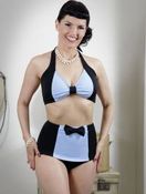 Image of Powder Blue Black Tie Bikini (TOP & BOTTOM SOLD SEPARATELY)