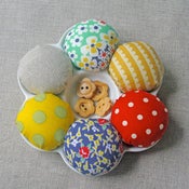 Image of Blossom Pincushion - Red, Blue, & Yellow - Sold Out!