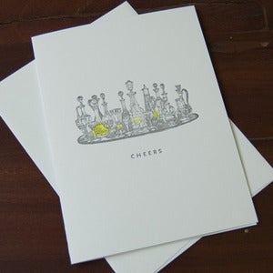 Image of Drinks Tray Painted Scene Card