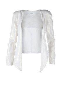 Image of INFINITE PERCEPTION White Linen Tuxedo Jacket