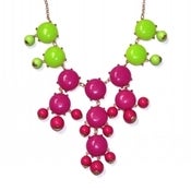 Image of Bubble Necklace: Hot pink and green