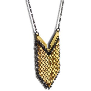Vintage Mesh Badge Necklace