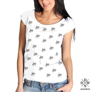 Image of T-shirt femme semis pattern licorne ailée by Dadawan