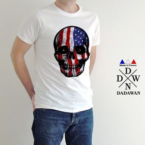 Image of T-shirt homme Hell Yeah Thug Life American Skull by Dadawan 
