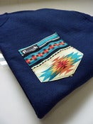 Image of Blue Aztec Pocket Crew Neck Unisex