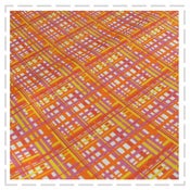 Image of Linear Tangerine Fabric by Curly Pops