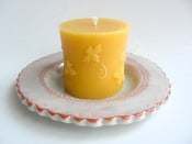 Image of Honeybee Beeswax Pillar Candle 