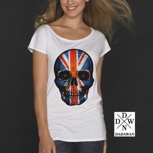 Image of T-shirt femme ample Hell Yeah Thug Life UK Skull by Dadawan 