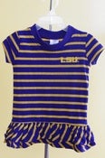Image of LSU Tigers Crew Neck Girls Dress With Ruffles