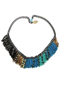 Image of Go-Go turquoise ombre mixed metal and crystal necklace + colors