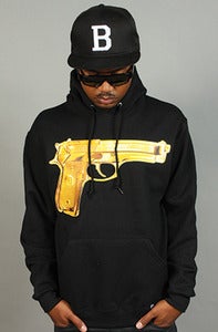 Image of Gold Peace Hoodie Black