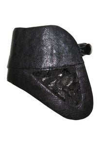 Image of Masquerade cut-out black leather and French lace cuff