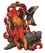 Image of Whale Vs Squid Sticker