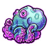 Image of Blue Ring Octopus Sticker